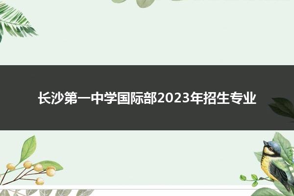 长沙第一中学国际部2023年招生专业