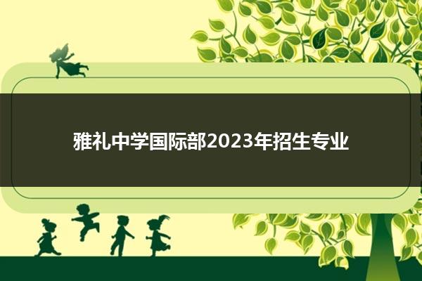 雅礼中学国际部2023年招生专业