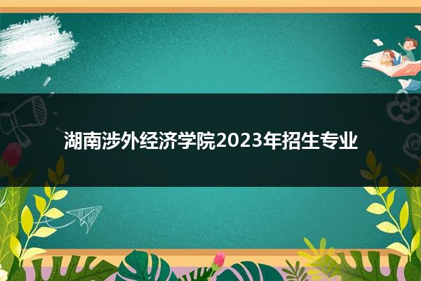 湖南涉外经济学院2023年招生专业