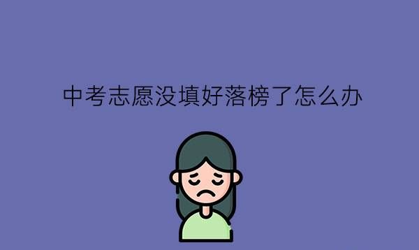 中考志愿没填好落榜了怎么办?填志愿有什么策略吗?