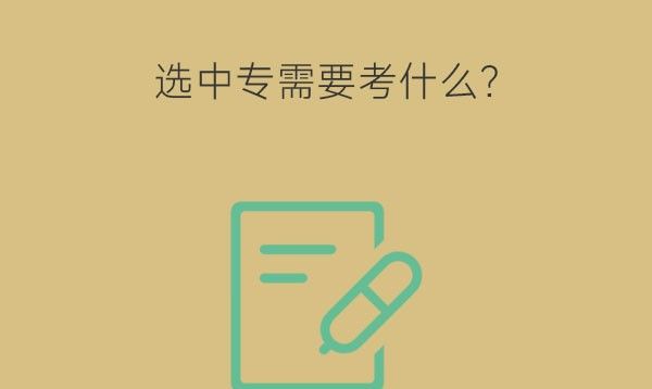 选中专需要考什么？有什么要求吗？